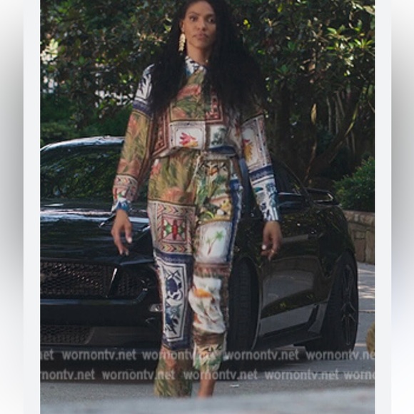 NWT Farm Rio Mixed Scarf Pants - Picture 2 of 7